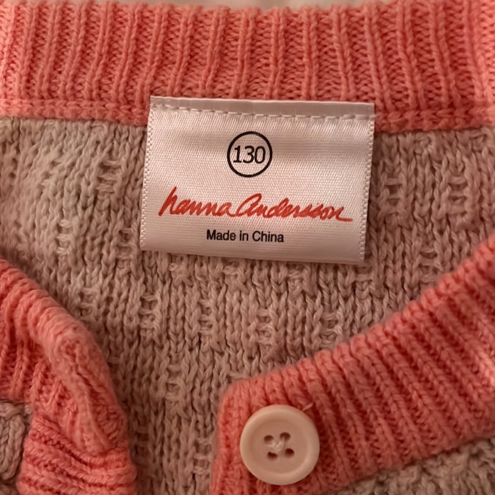 Pink white cardigan, Hanna Andersson - Picture 2 of 3